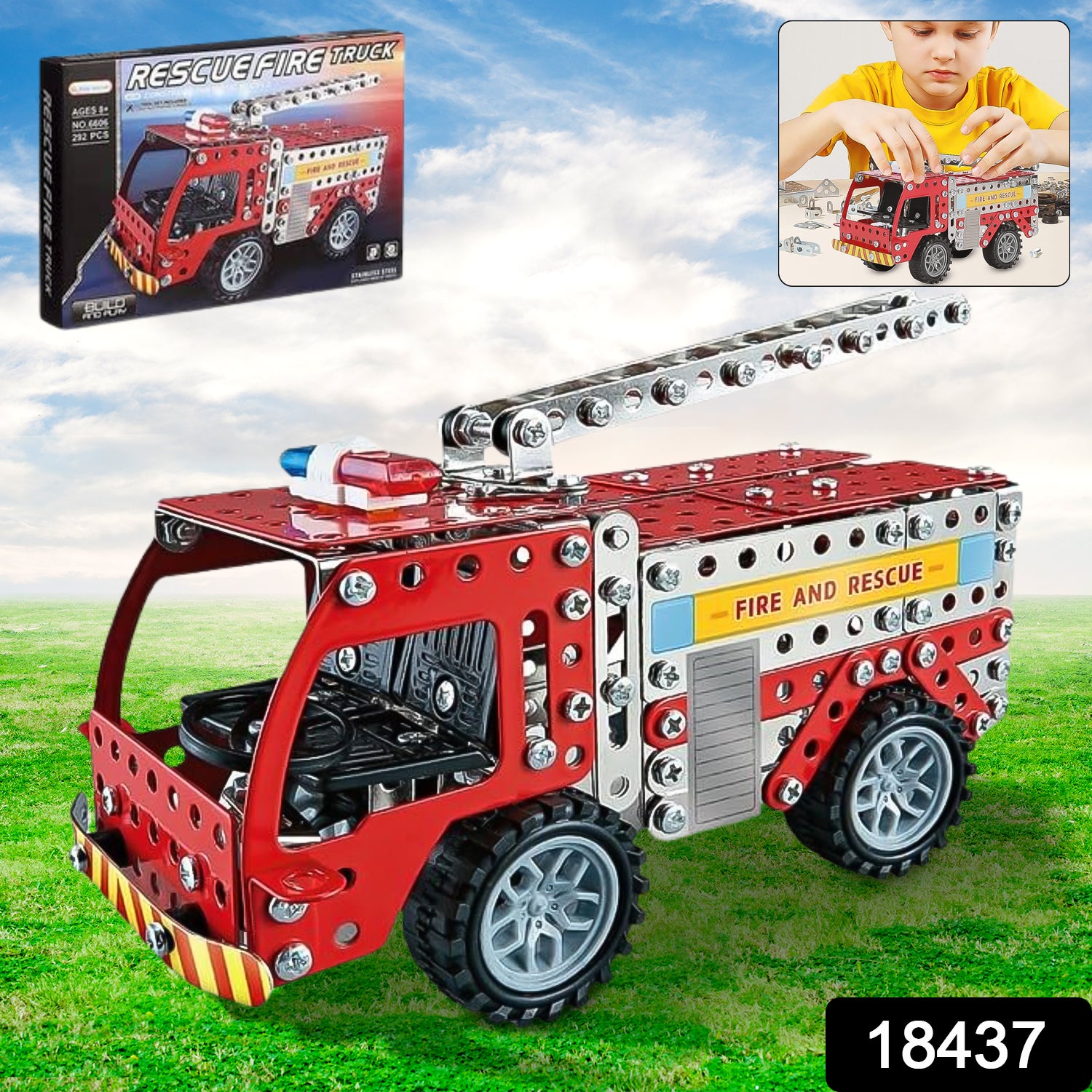 Metal Diy Fire Truck Building Blocks For Kids (Fire Truck  292pcs Of Truck Tool  1 Set) Metal Diy Fire Truck Building Blocks For Kids (Fire Truck  292pcs Of Truck Tool  1 Set)